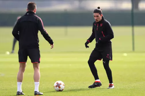 Bellerin during training. Image: PA