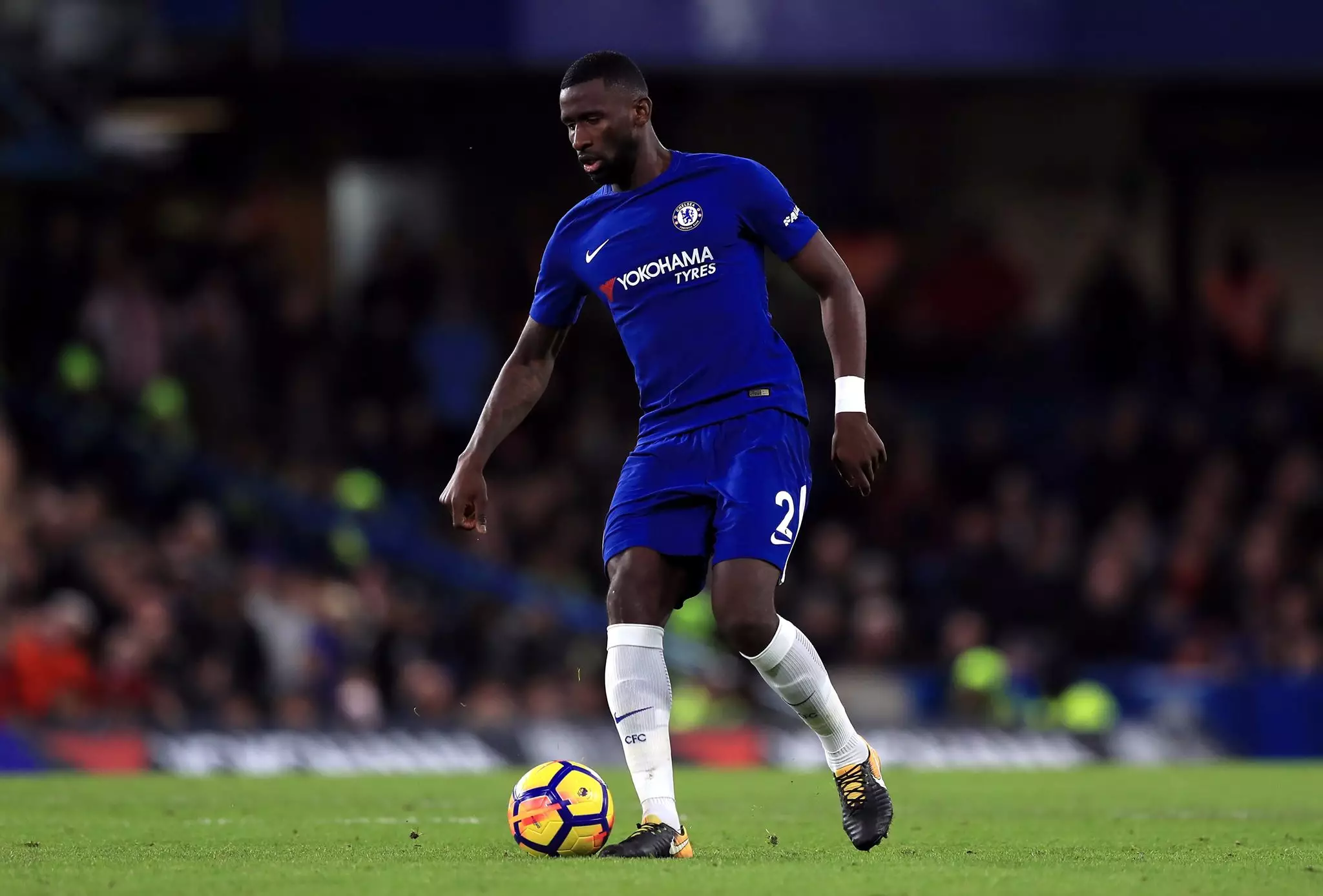 Rudiger in action for Chelsea. Image: PA