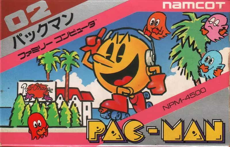 Pac-Man box art for the Nintendo Famicom, 1984 /