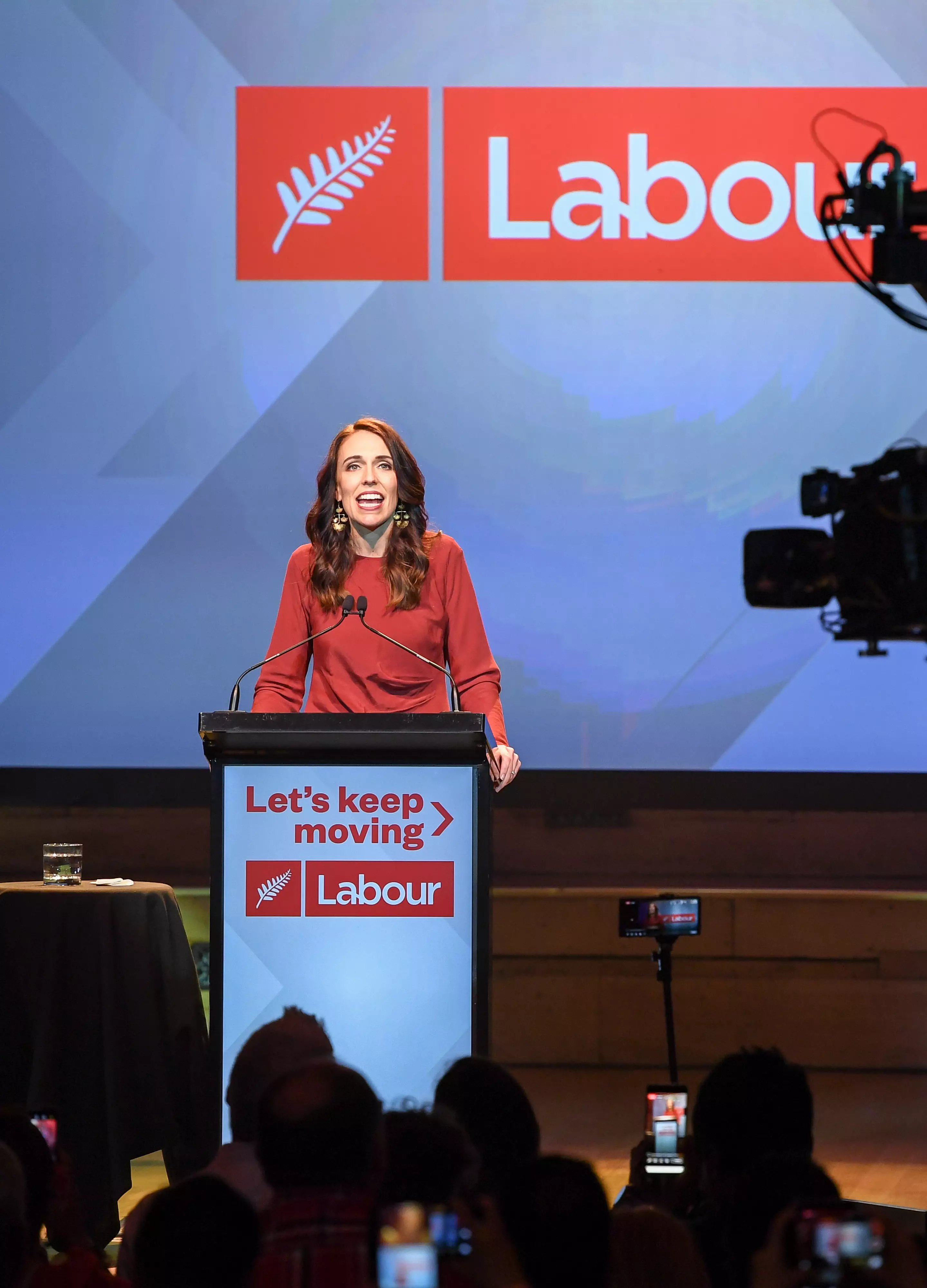 Jacinda Ardern addressing supporters after winning the election earlier this month.