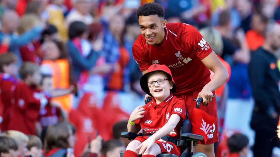 Trent Alexander-Arnold Brought A Disabled Liverpool Fan Onto The Anfield Pitch Yesterday