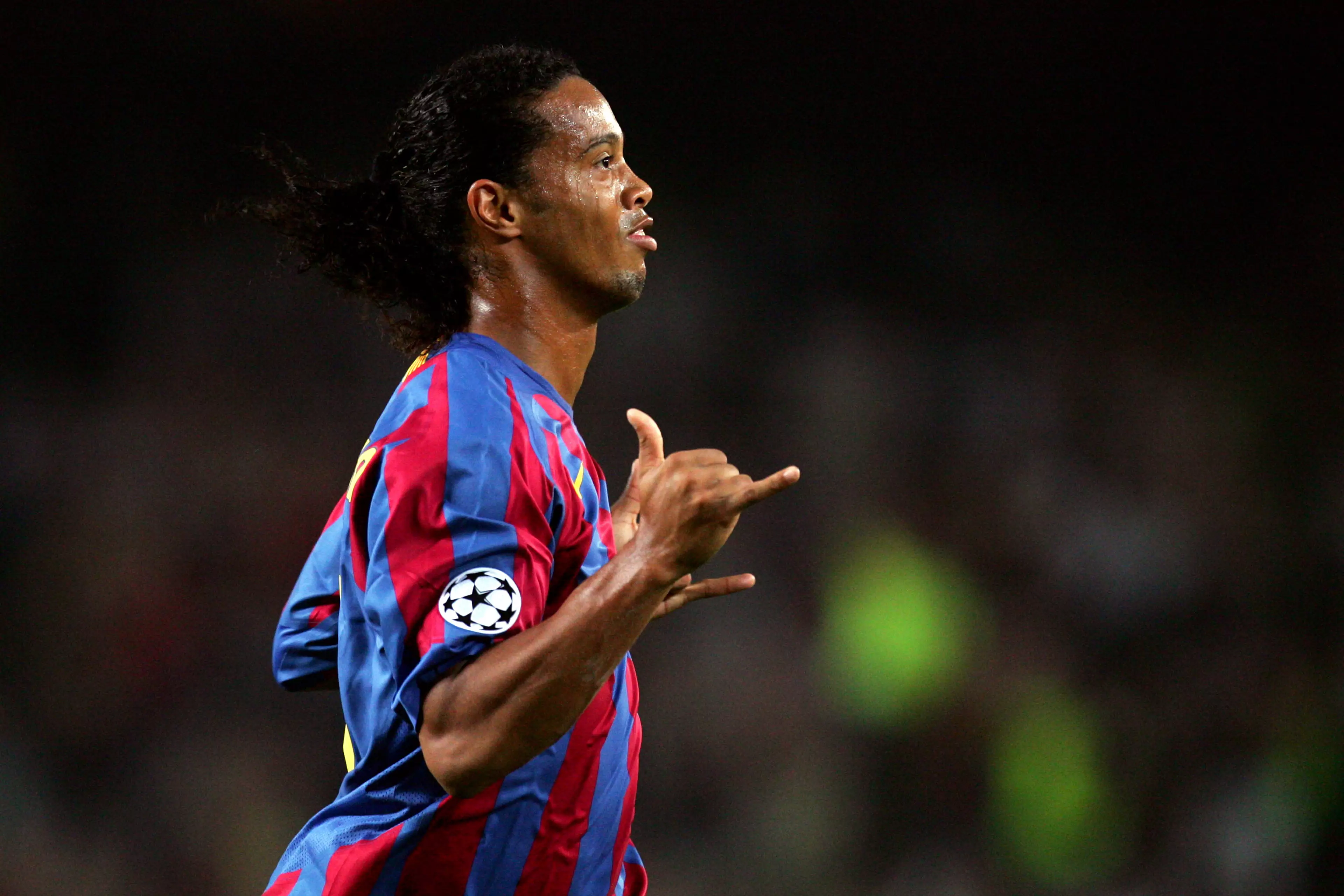 Ronaldinho doing bits. Image: PA