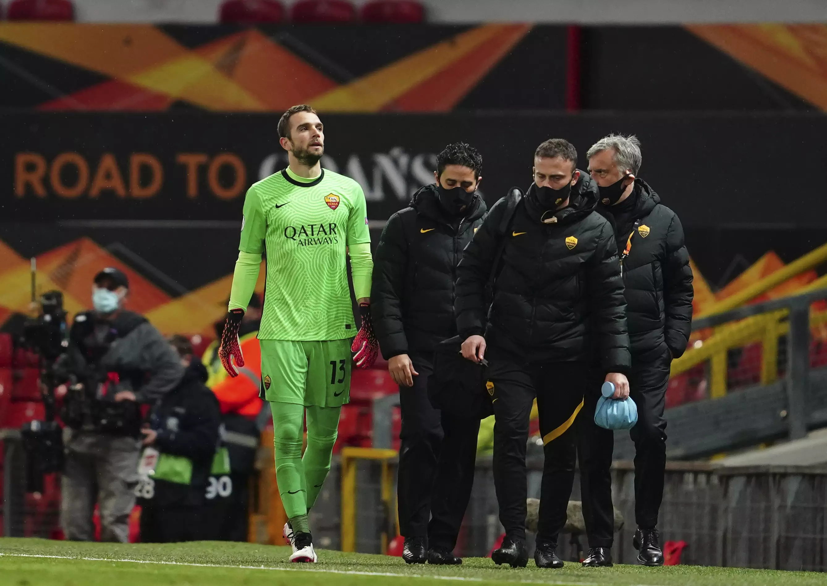 Pau Lopez was taken off in the first leg and will miss the remainder of the season