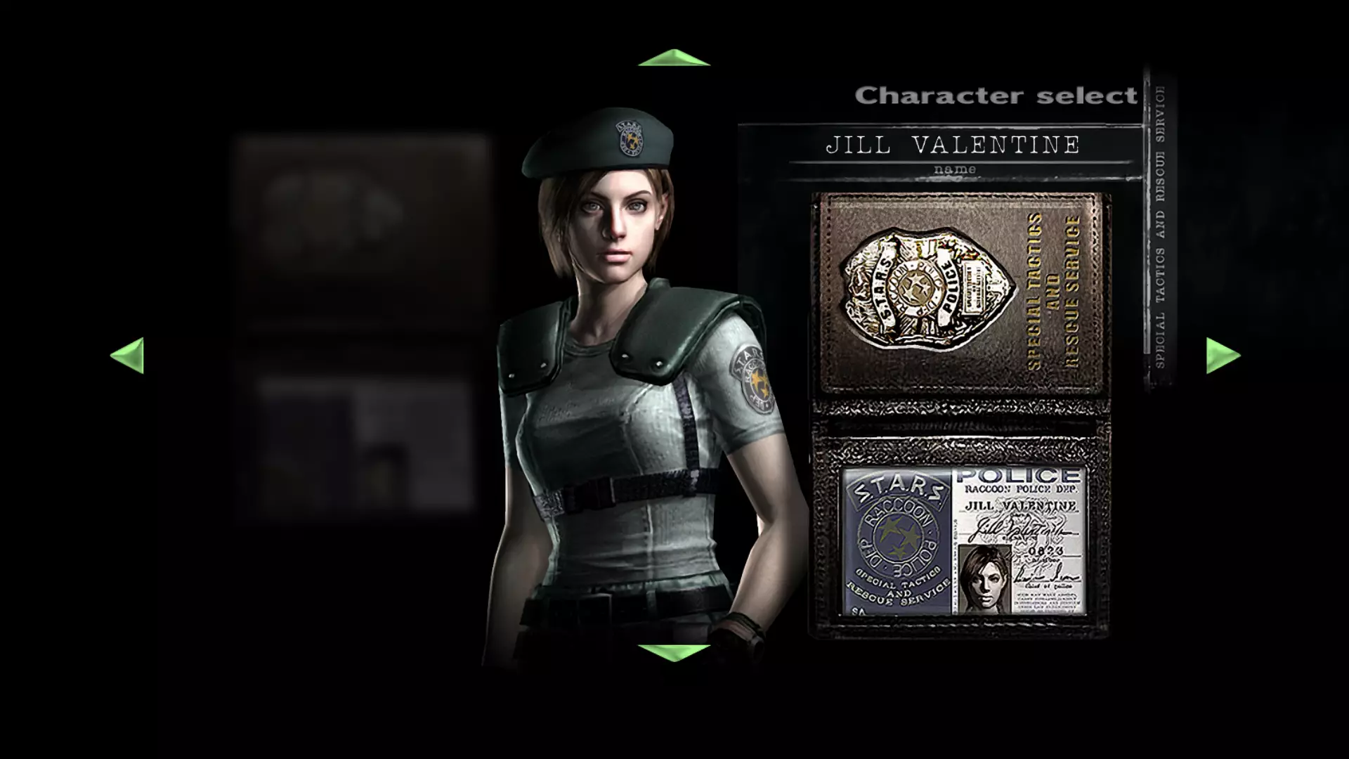 Jill as she appears in Resident Evil Remake, 2002/2015 /