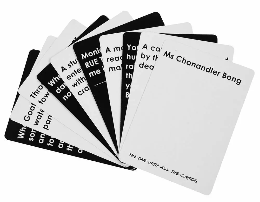 The point of the game is to create the funniest card pairing (