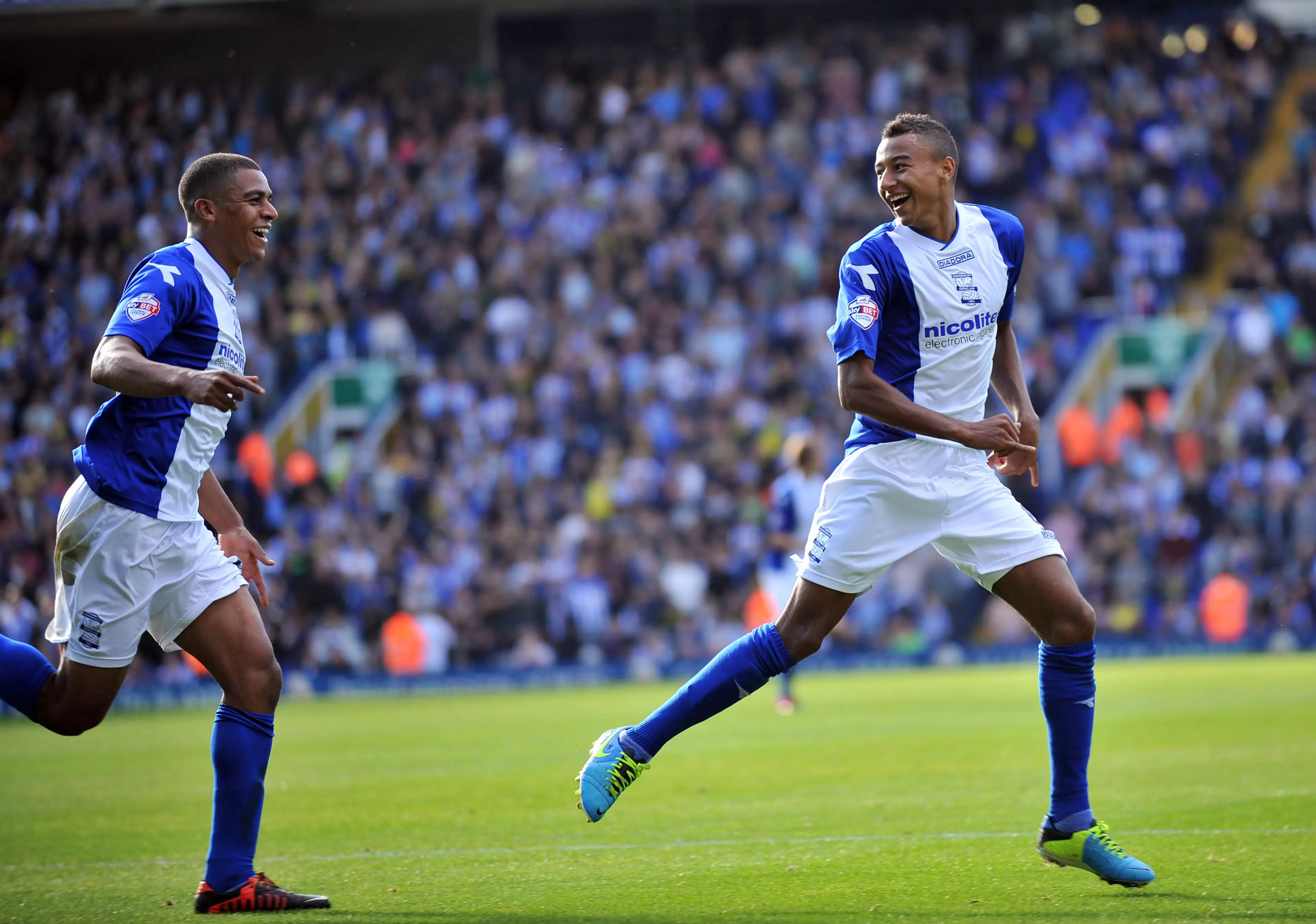 Lingard during his loan spell at Birmingham City. Image: PA