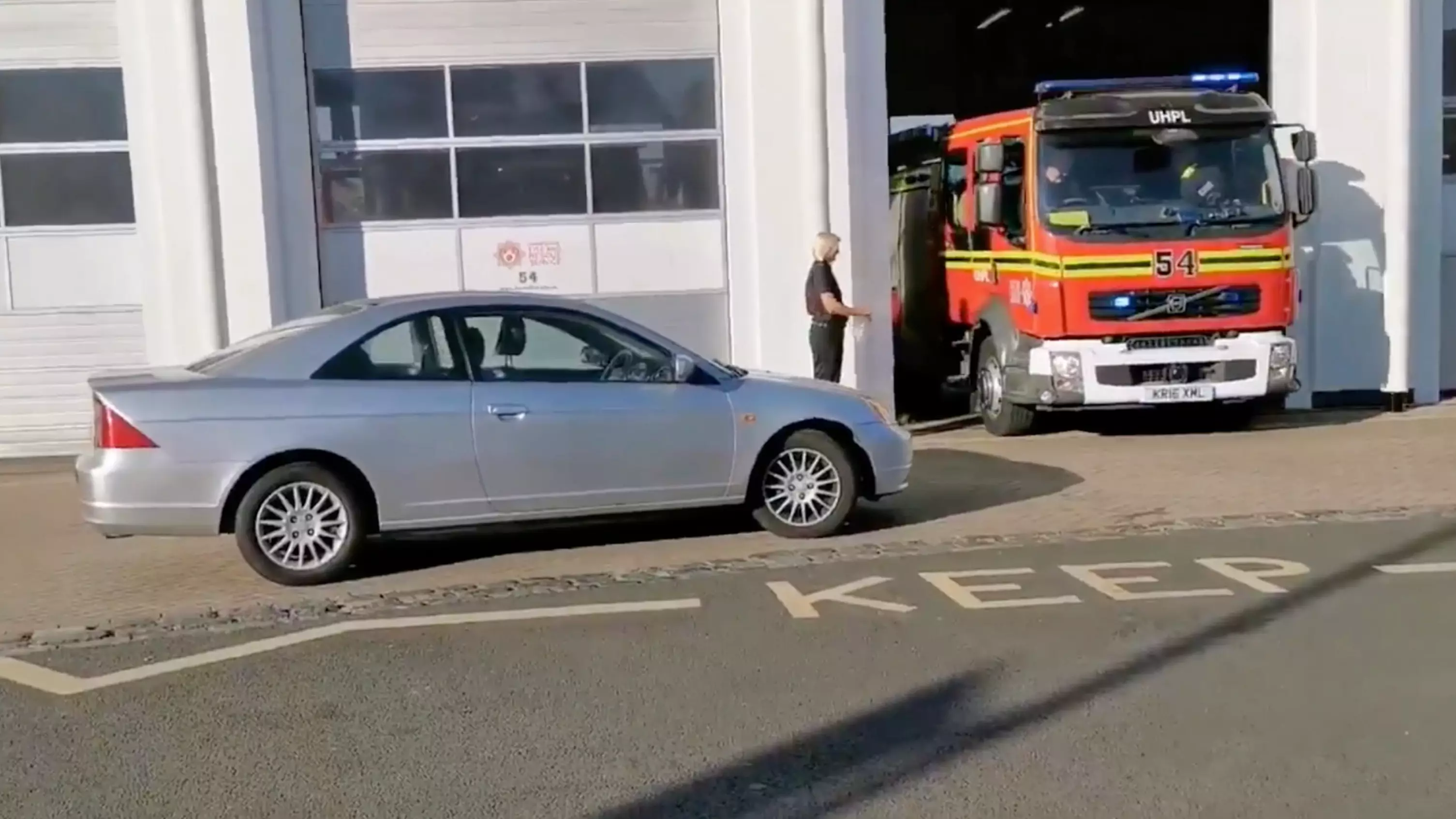 Woman Parks Blocking Fire Station Exit Then Stalls When She Returns