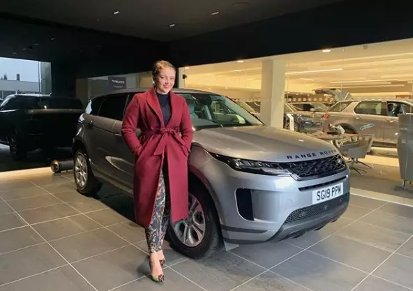 It's not all work and no play, as Olivia has treated herself to a Range Rover Evoque.