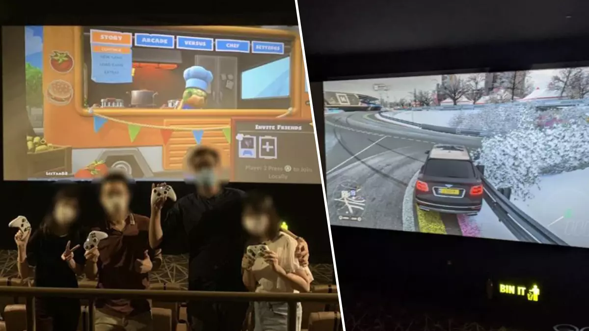 Friends Rent Out Entire Cinema To Play Video Games