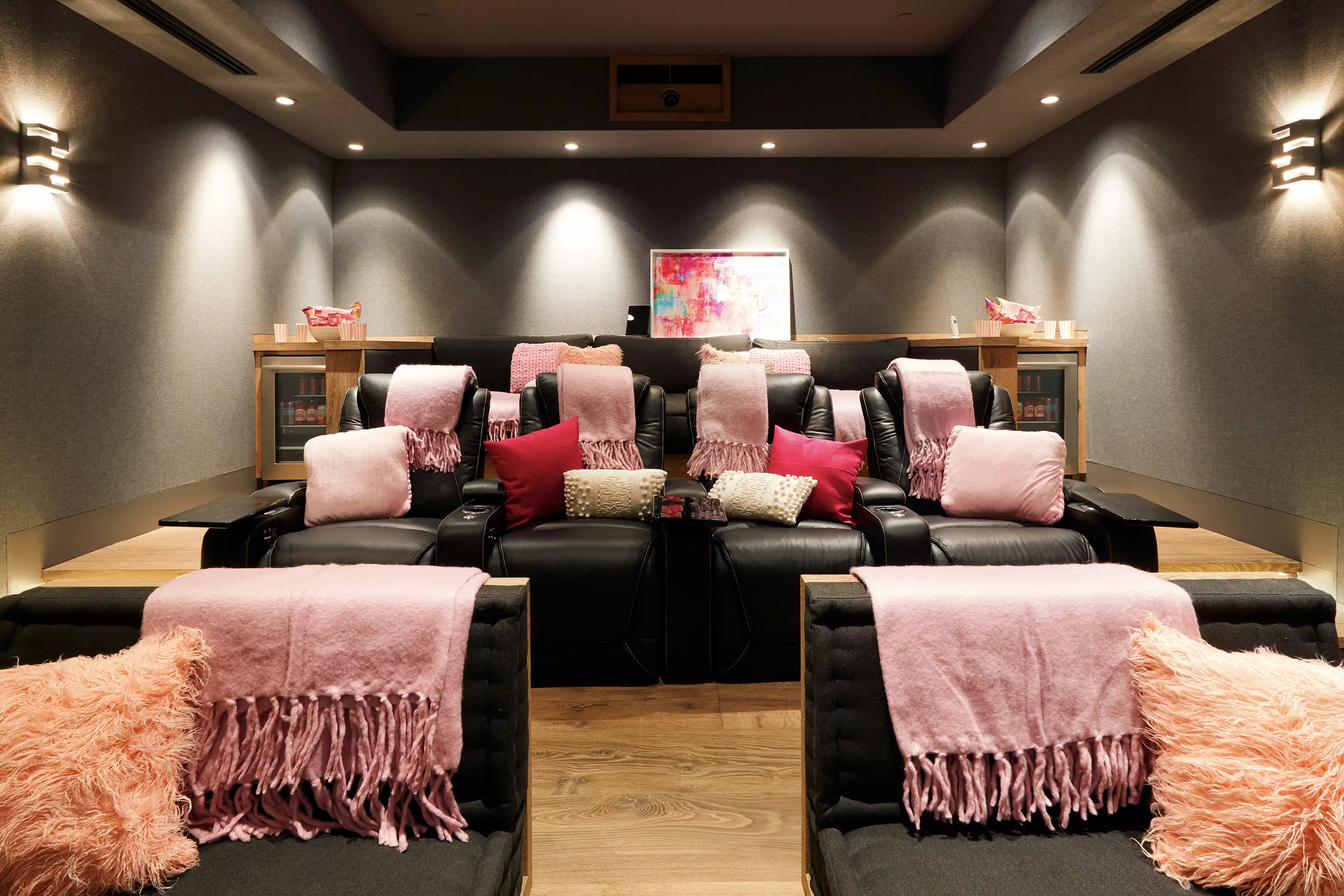 There's also a private cinema for you and your friends to snuggle up with a movie. (