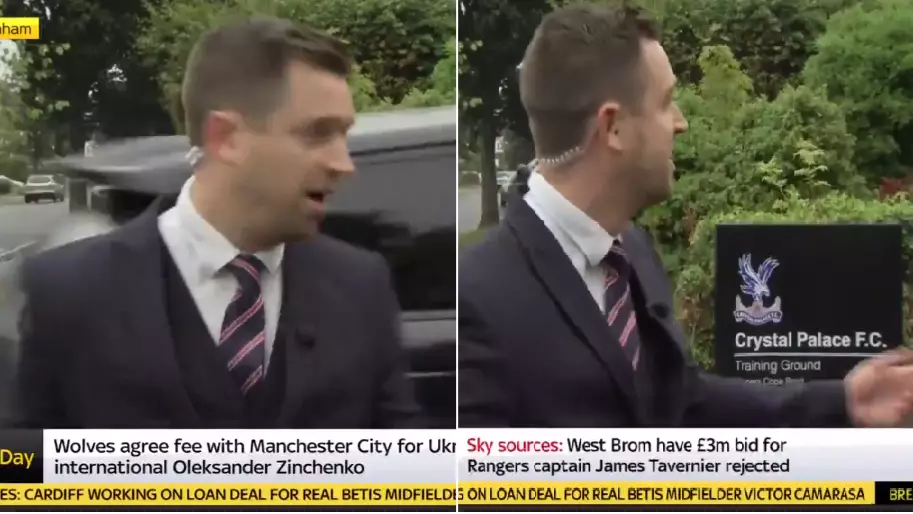 Sky Sports News Presenter Gets Splashed By Patrick van Aanholt On Live TV