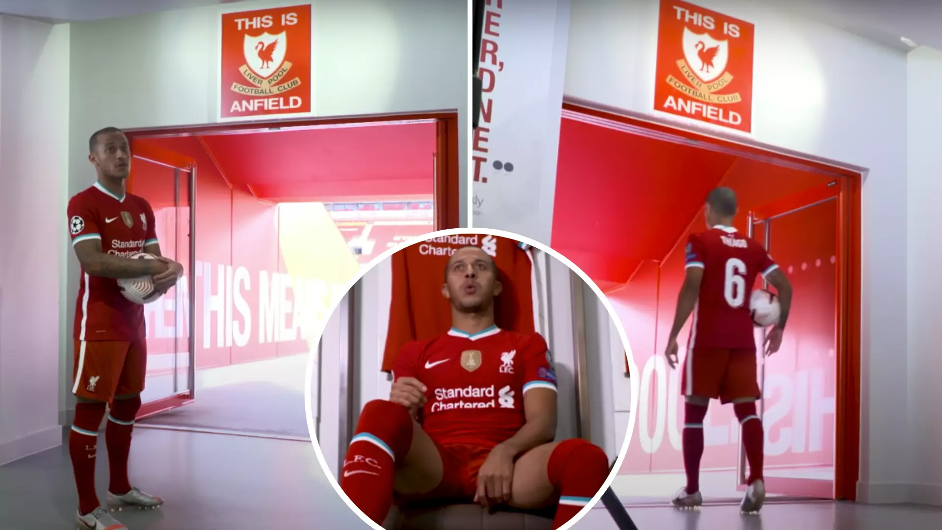 Thiago Reveals Liverpool Legend Told Him Why He Should Not Touch The 'This Is Anfield' Sign