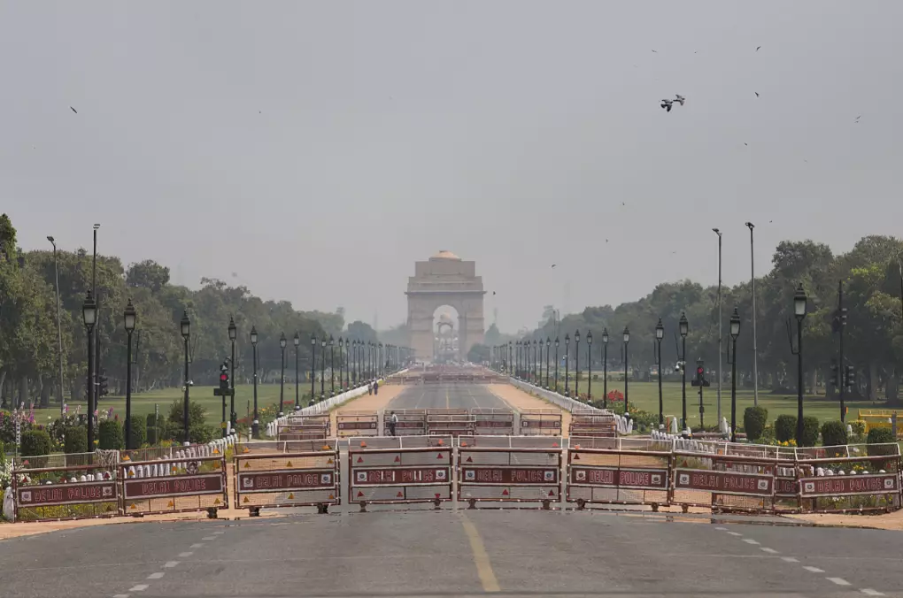 India Gate in New Delhi on 22 March 2020.