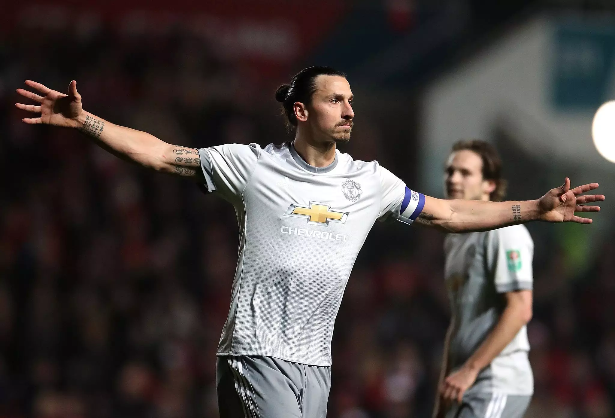 Ibrahimovic celebrates scoring his only goal of the campaign. Image: PA