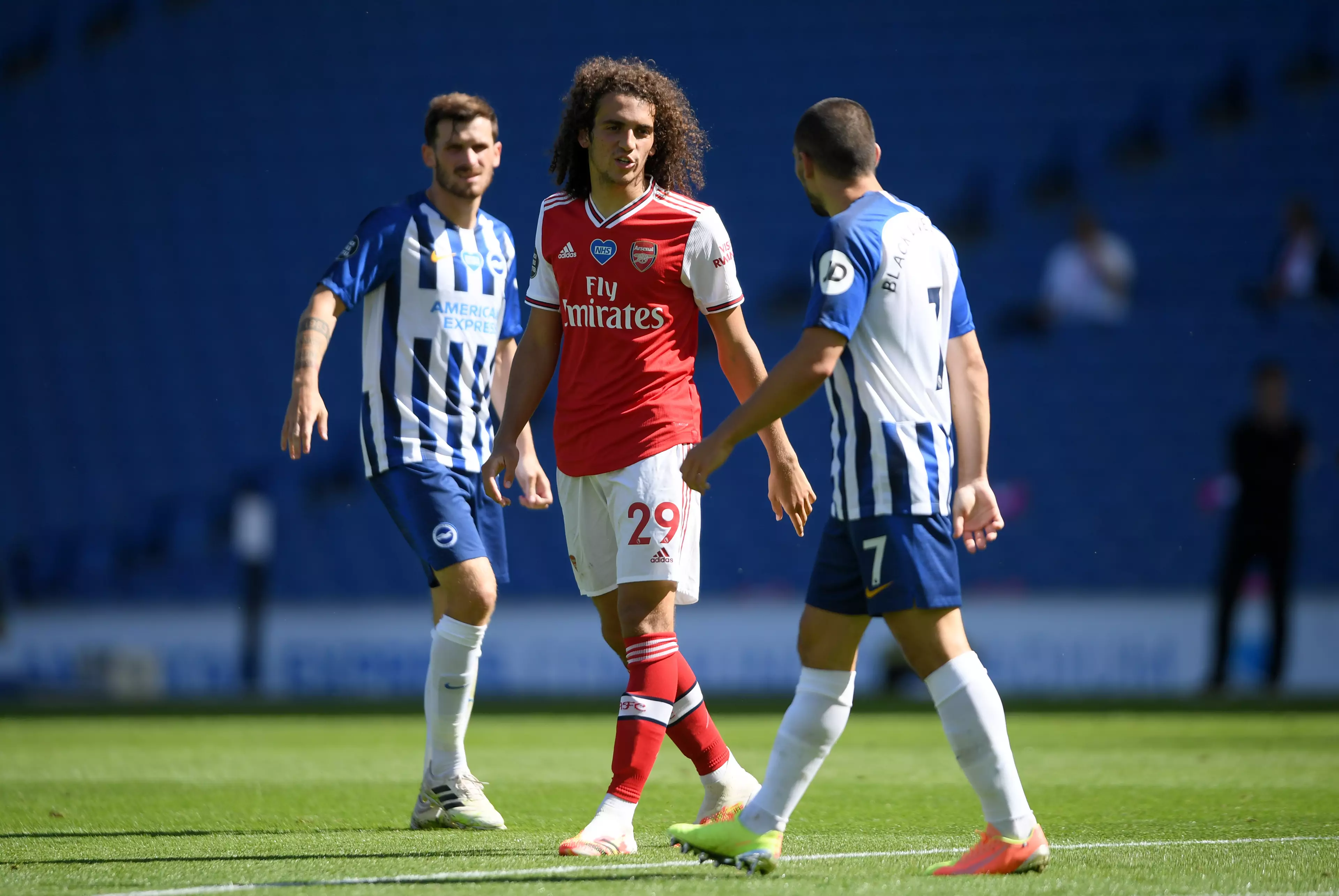 Guendouzi's most recent game saw a spat with Neal Maupay. Image: PA Images