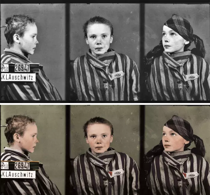 Joachim has restored old photographs of prisoners and victims of the Second World War.
