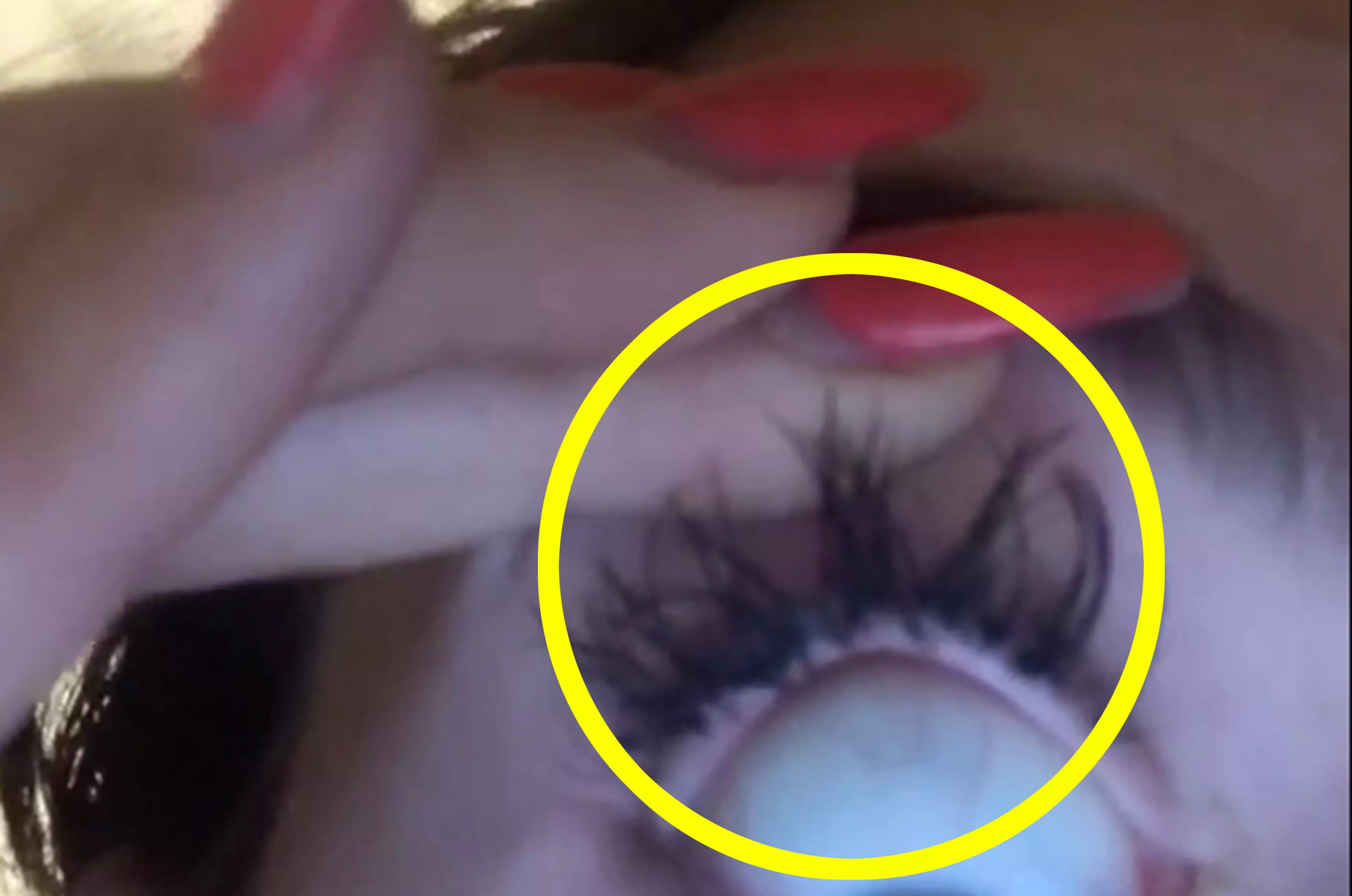 When she got home, Lainey realised the lashes were glued to her waterline (