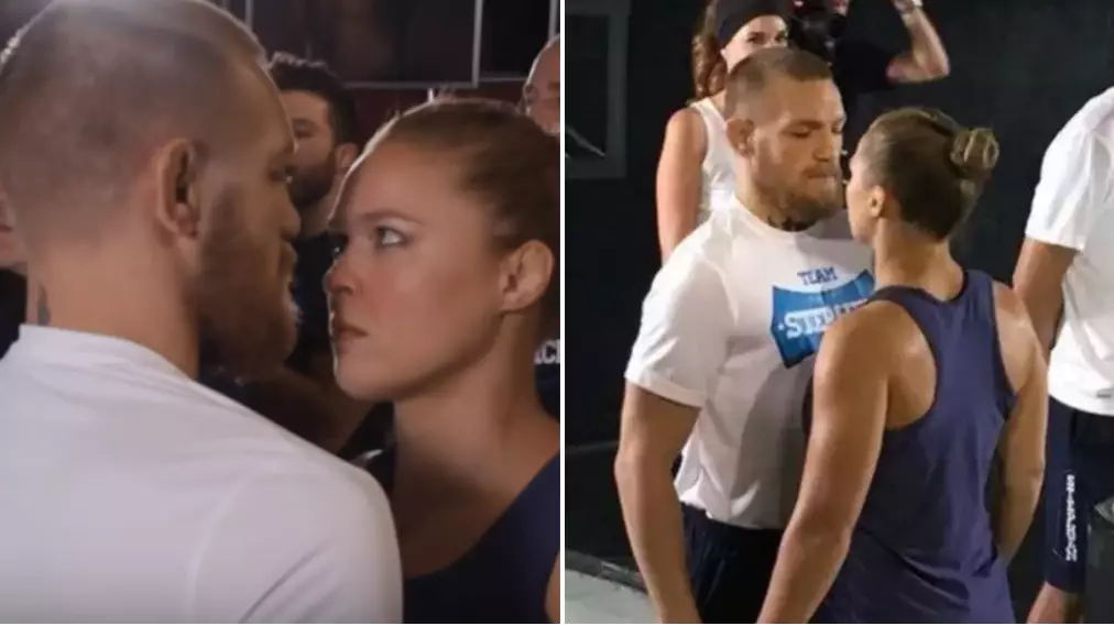 When Conor McGregor And Ronda Rousey Went Head-To-Head During Intense Face-Off