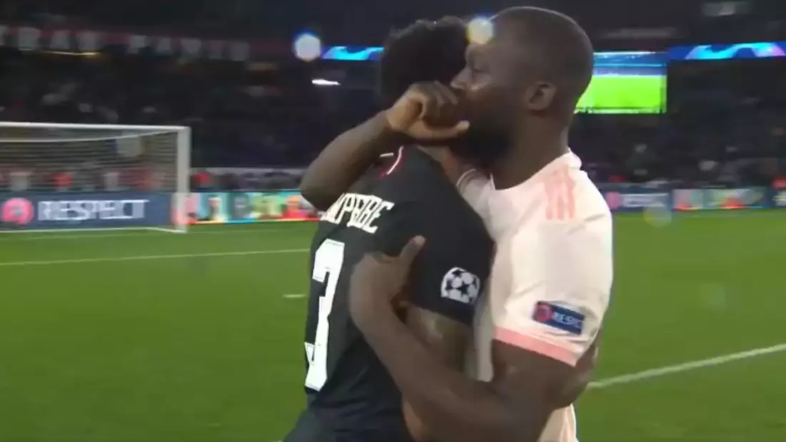 Romelu Lukaku Consoles Presnel Kimpembe After Manchester United Knock PSG Out In Dramatic Scenes