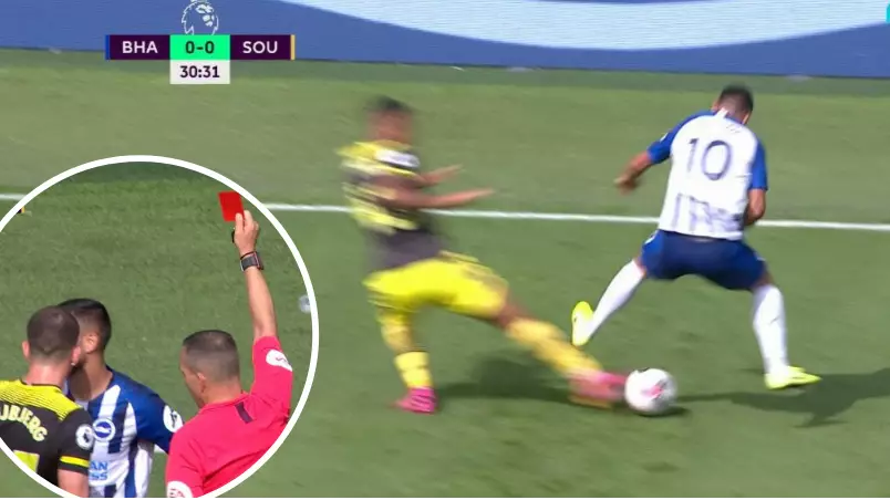 Florin Andone Gets Straight Red Card For Dangerous Tackle On Yan Valery