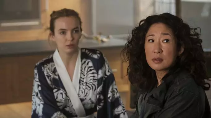 Jodie Comer and Sandra Oh as Eve and Villanelle.