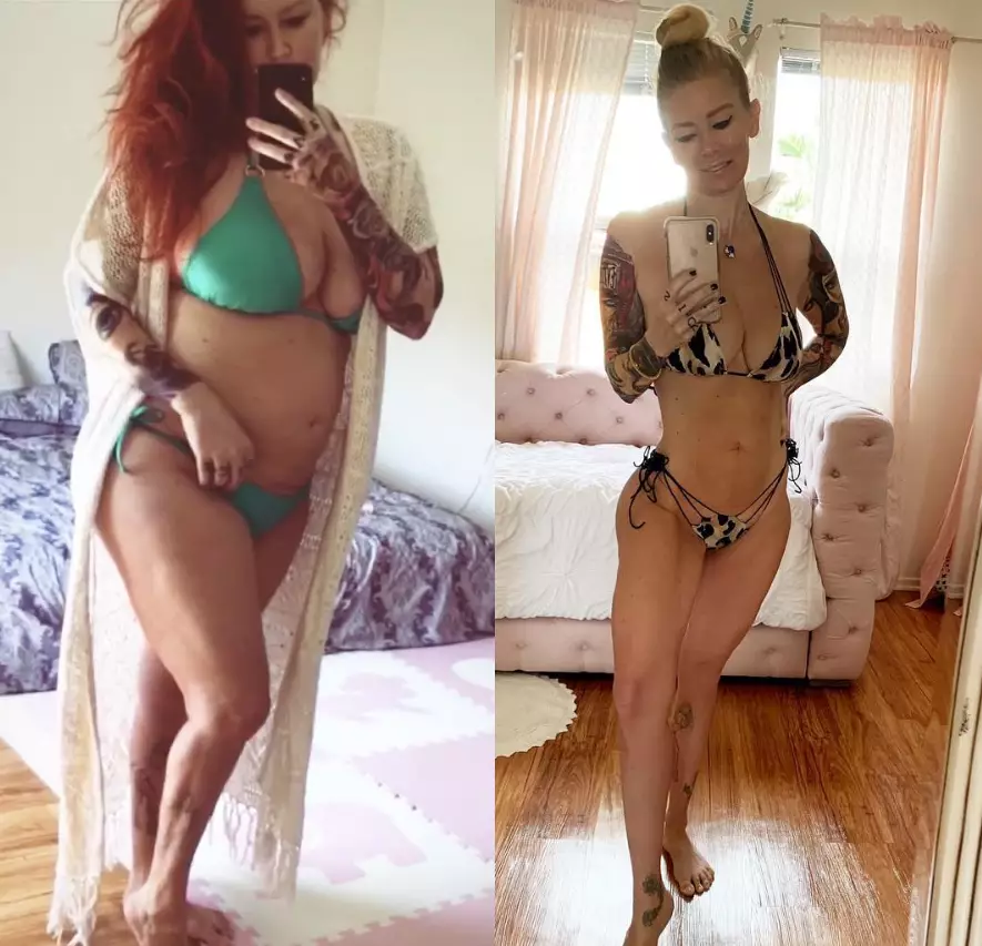 Jameson credits the keto diet and sobriety with helping her to lose so much weight.