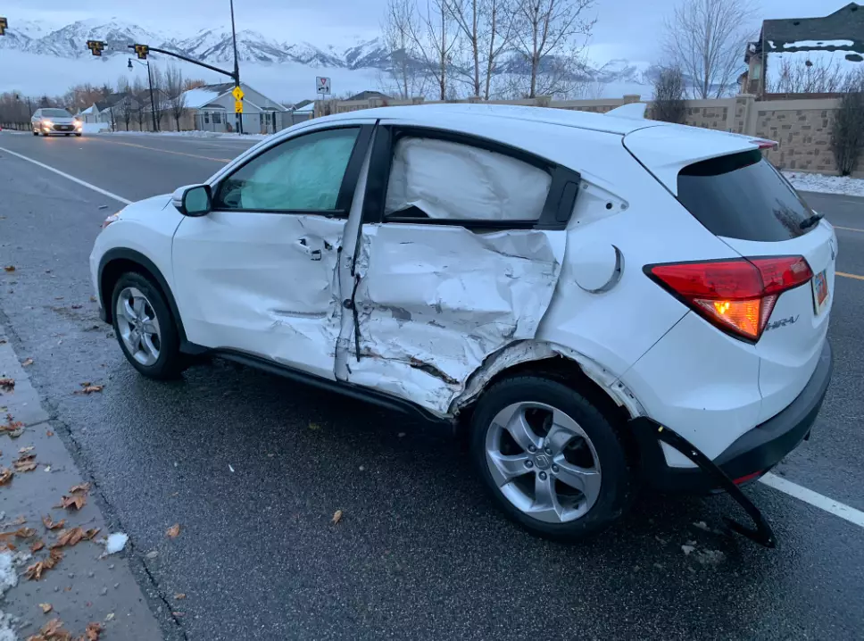 The teen hit another car.