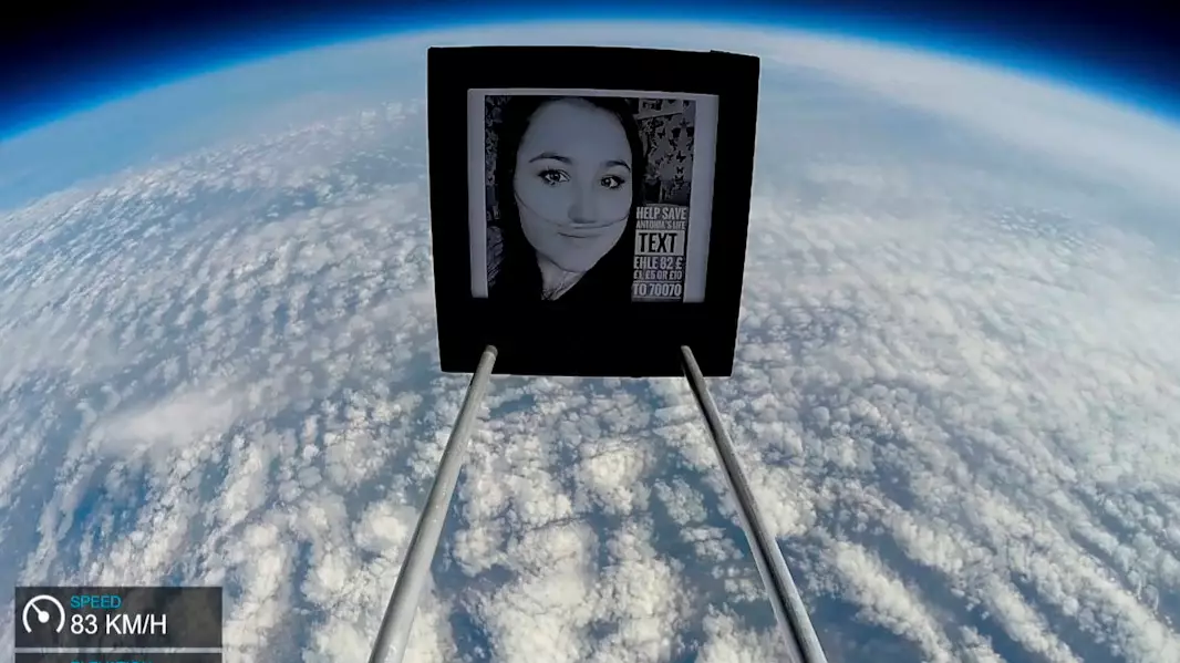Pals Send Photo Of Their Ill Friend Into Space To Help Raise Awareness Of Her Plight 