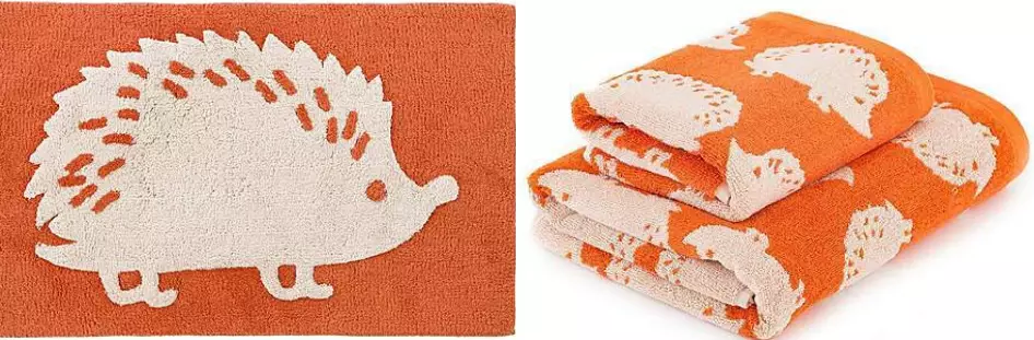 The towels are £5 and £10 depending on size, whilst the bath mat is £12 (