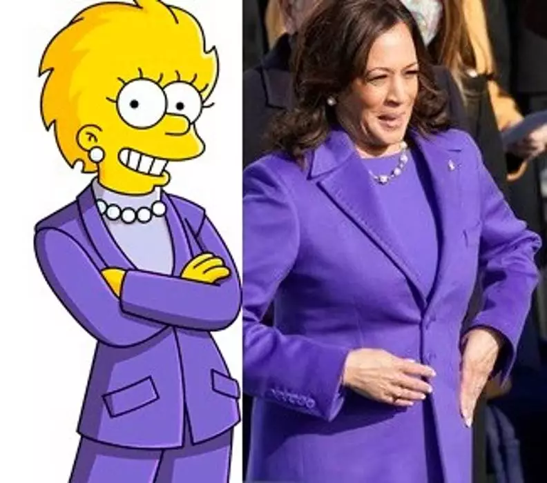 Lisa Simpson and Kamala Harris both love purple and politics (