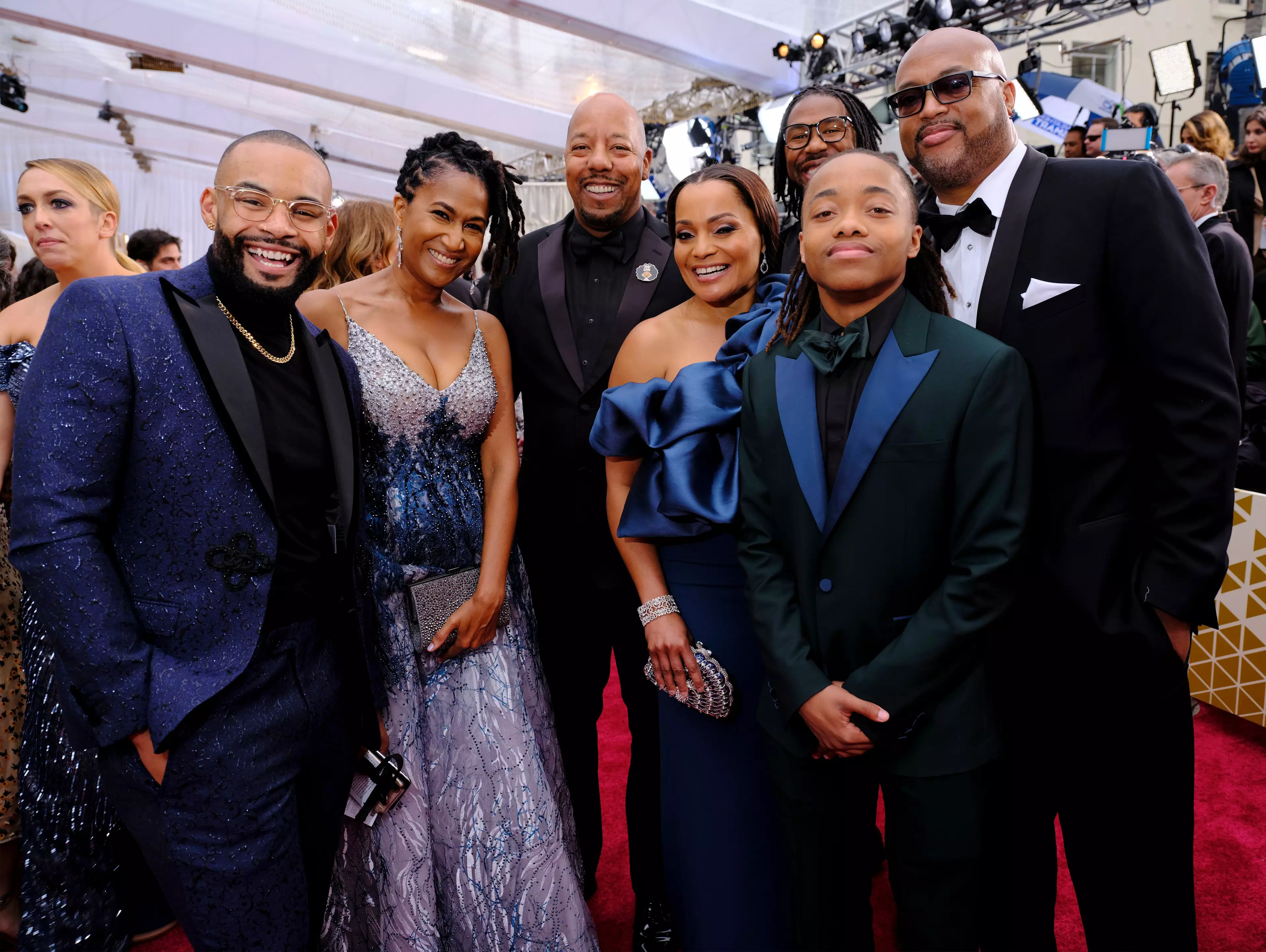 Deandre Arnold (second from right) on the red carpet at the Oscars.
