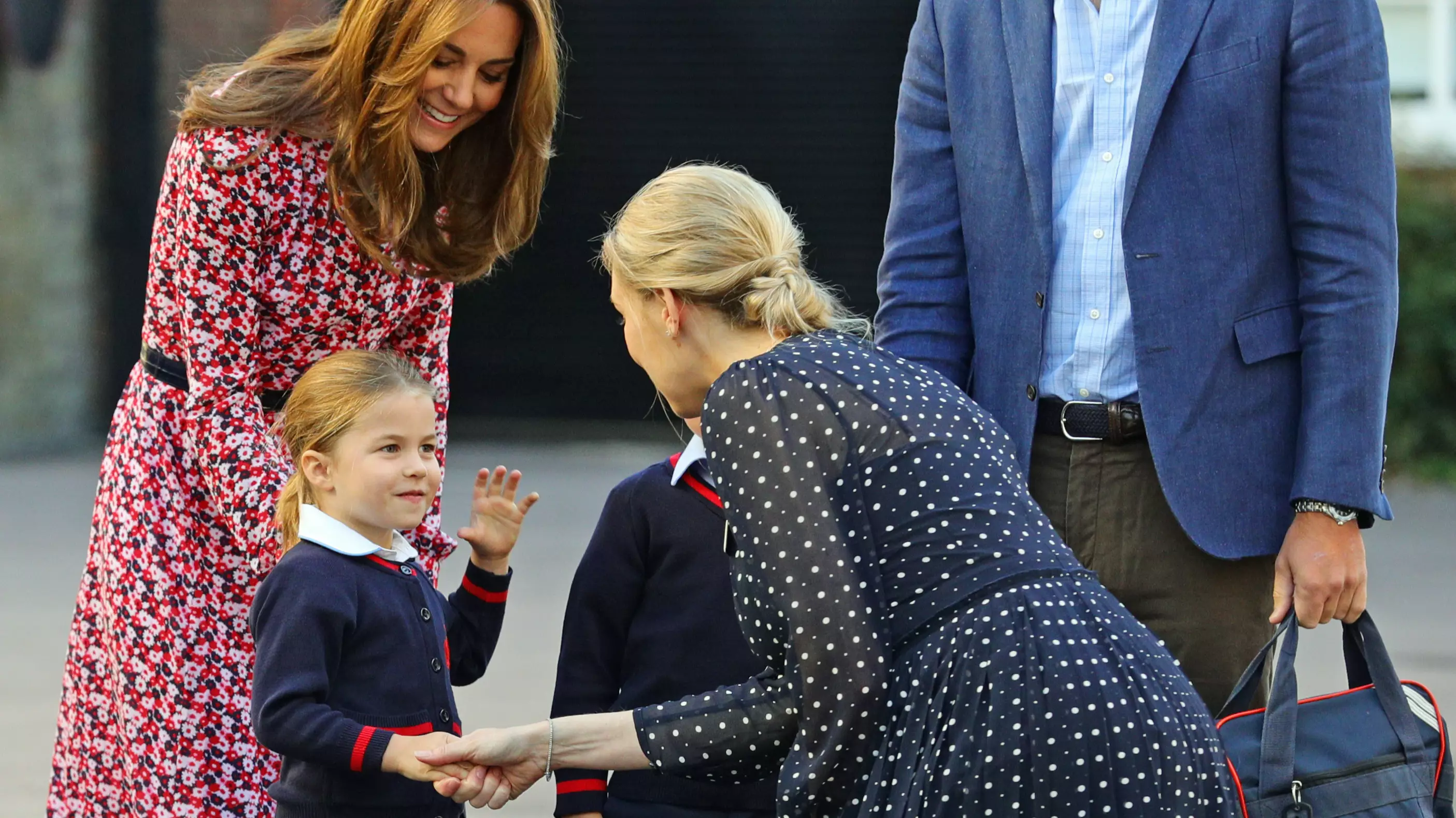 Princess Charlotte Arrives For Her First Day At School