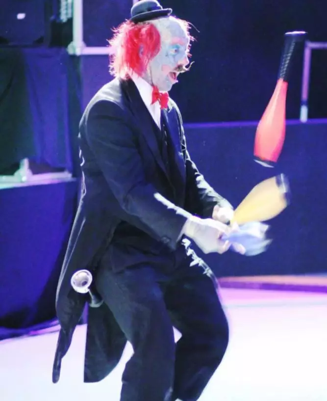 Richie performing one of his clown acts.