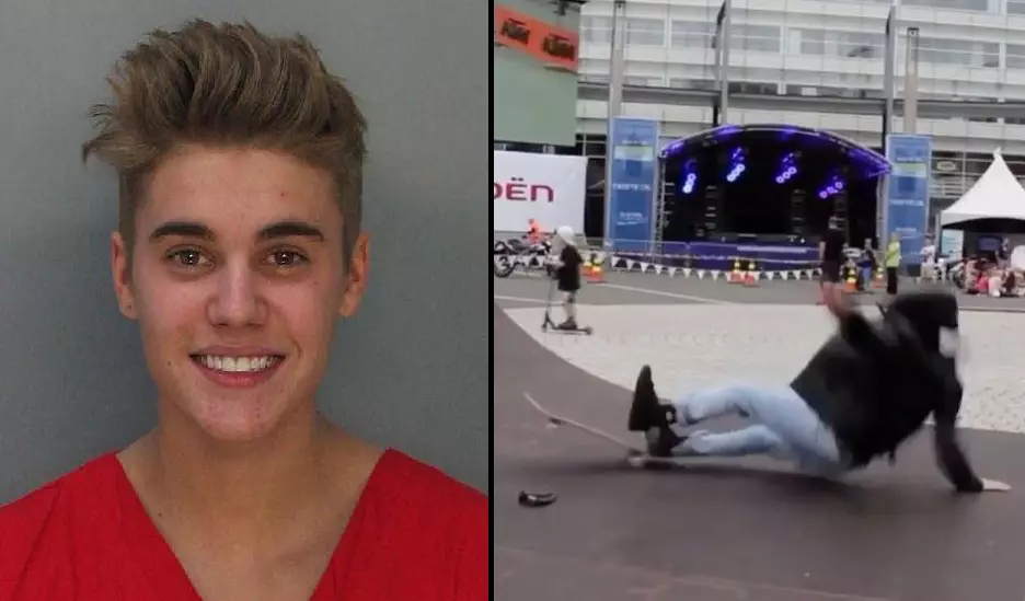 Justin Bieber Has Decked It Off A Skateboard Because He's A Fool