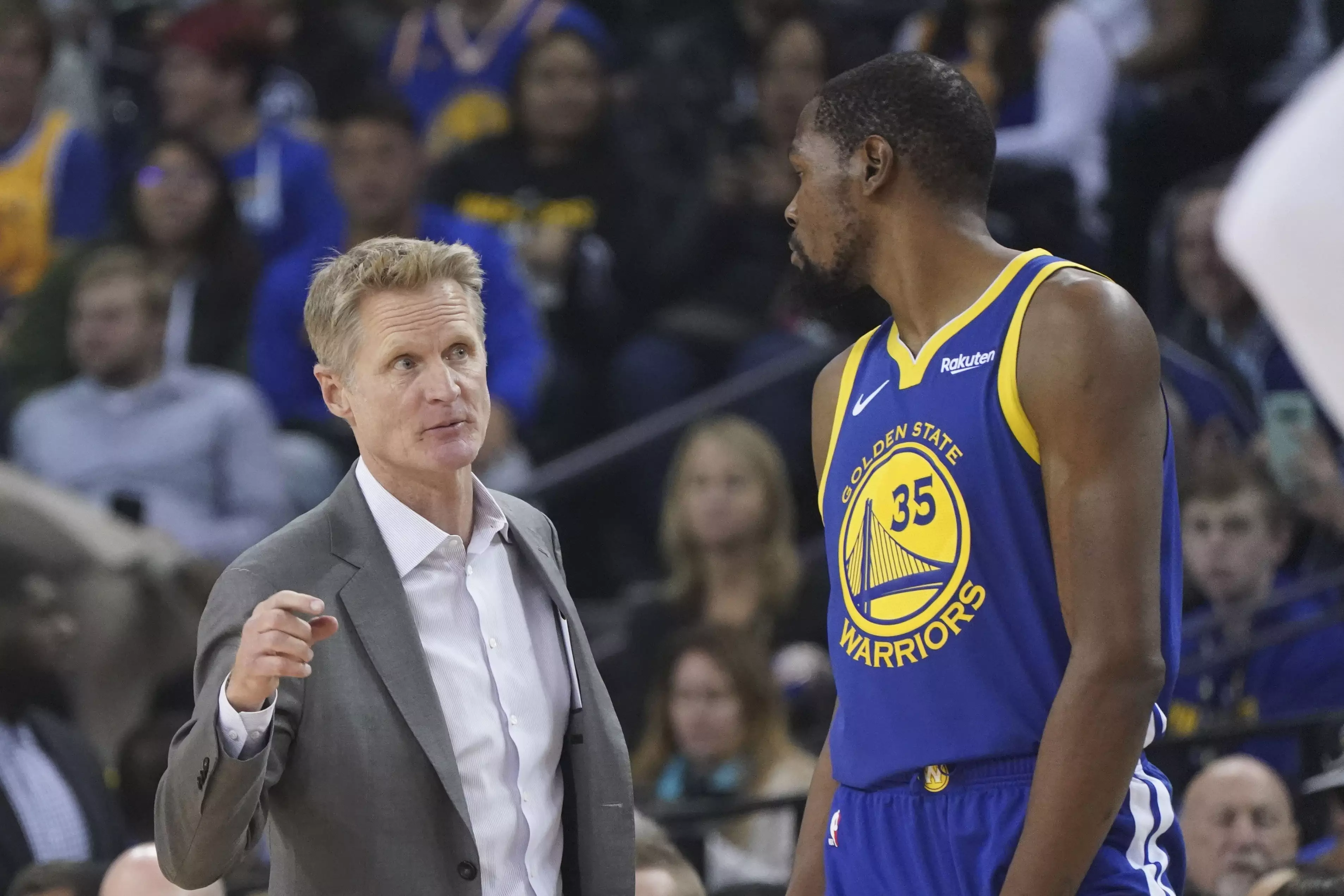 Steve Kerr and Kevin Durant.