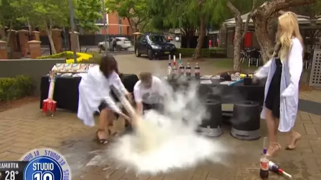 Aussie TV Host Nearly Has Head Blown Off In Live Science Experiment