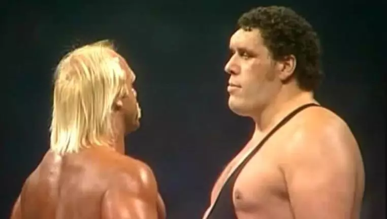 Hulk Hogan and Andre The Giant In Their Rivalry Days.
