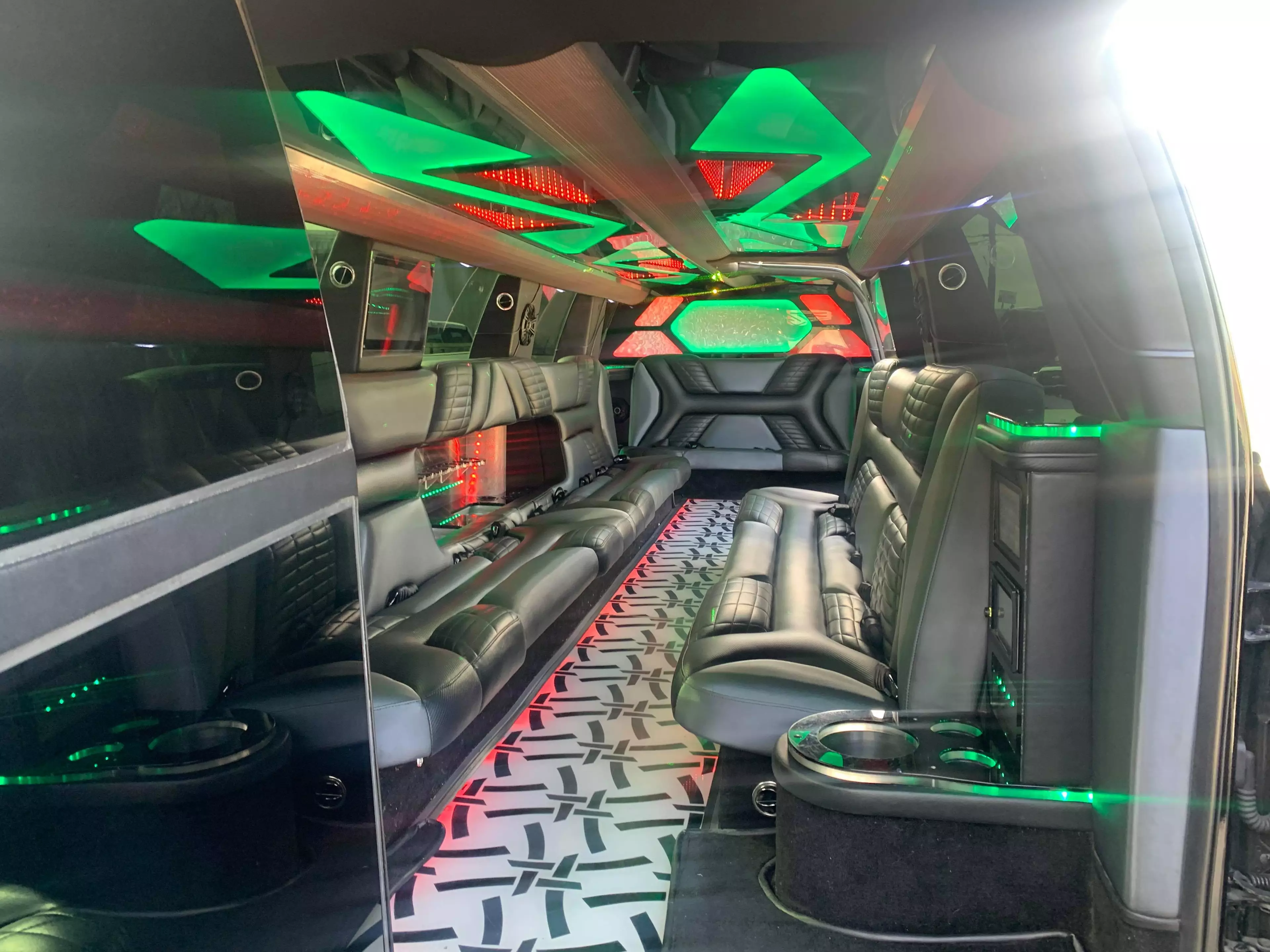 The inside of the limo that was waiting for Joe Exotic.
