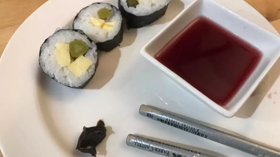 Bloke Made The Most Aussie Sushi With Tasty Cheese, Pickle, Vegemite Wasabi And Shiraz Soy Sauce