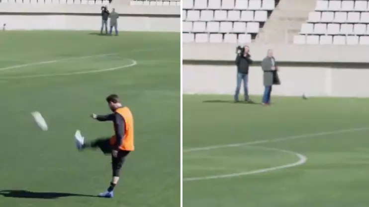 Lionel Messi Casually Nutmegs Reporter From 50-Yards 