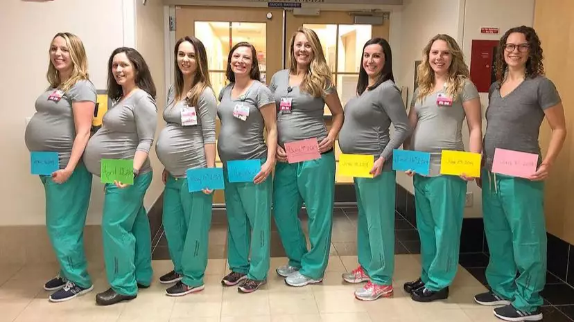Nine Nurses Working On The Same Maternity Ward Are All Pregnant 