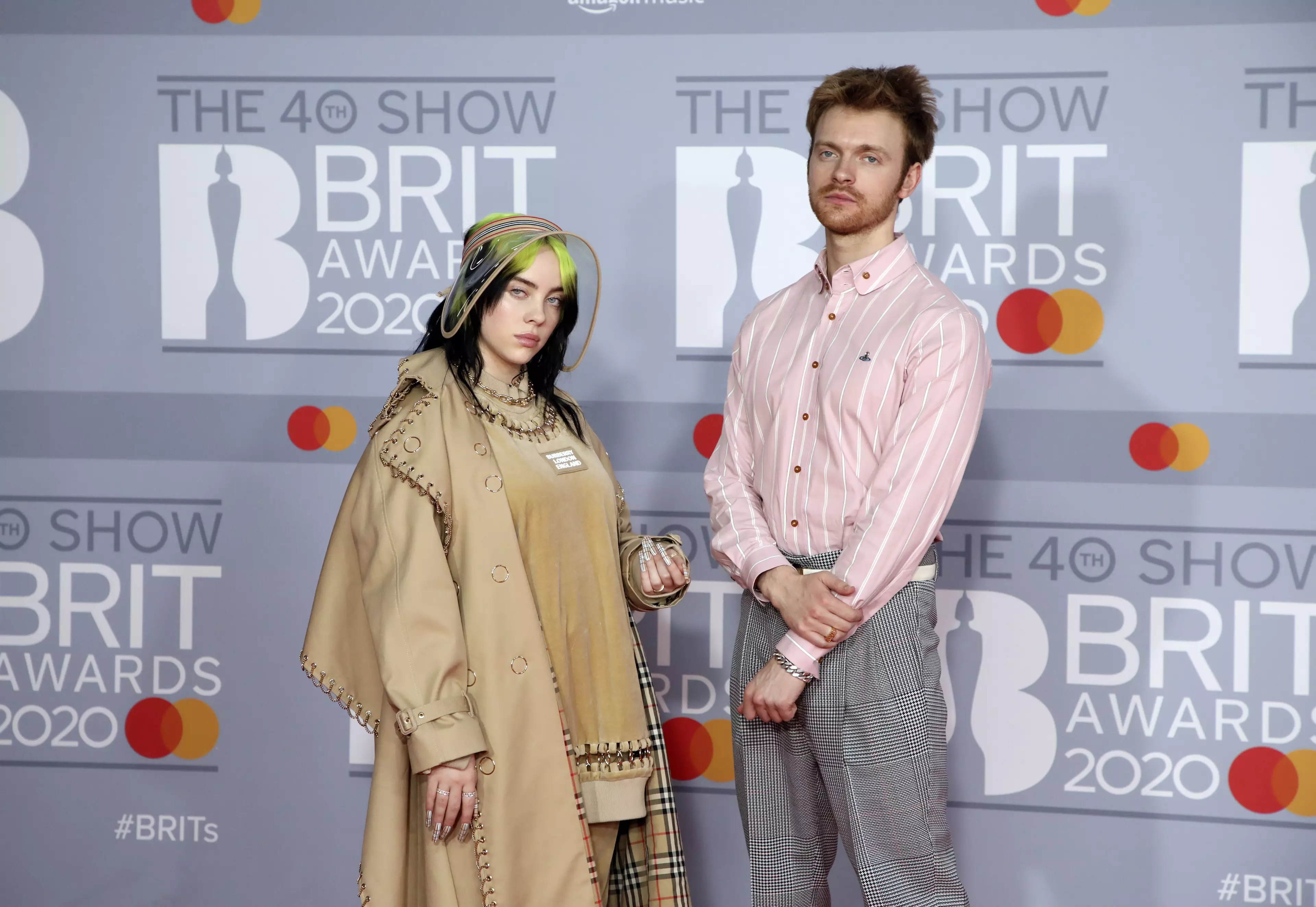 Billie Eilish and Finneas O'Connell at the 2020 BRIT Awards.