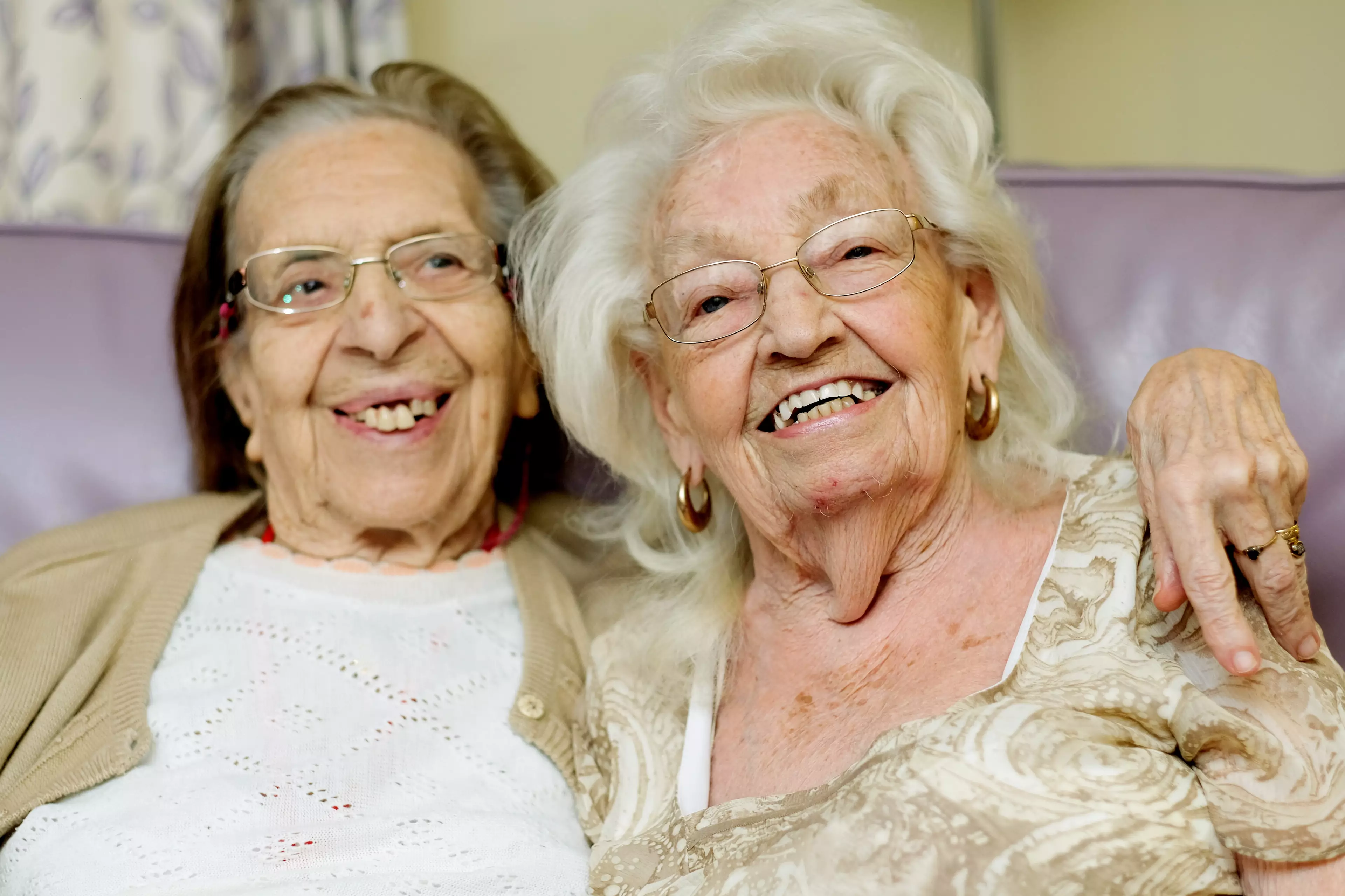 89-year-old BBF's Olive Woodward (left) and Kathleen Saville (right) are living in the same care home (