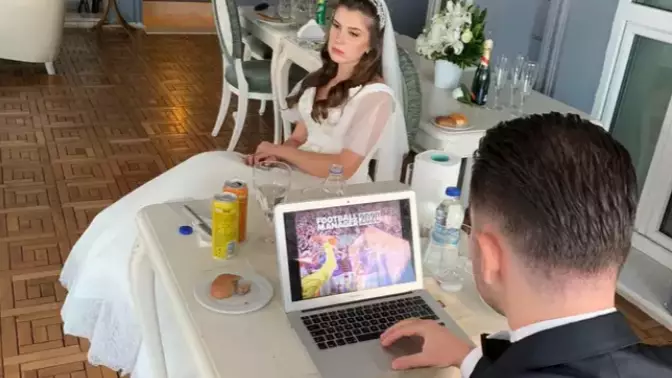 ​Groom Takes Laptop To Wedding And Plays Football Manager