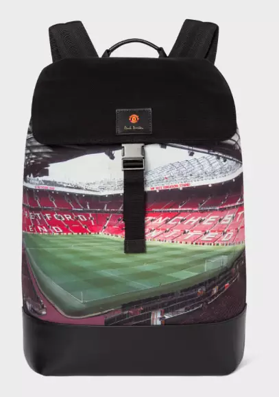 The bag emblazoned with the Old Trafford pitch. (Image