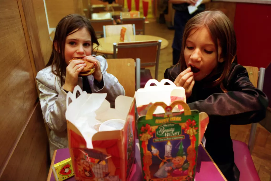 Young customers in a London McDonald's restaurant in 1998.