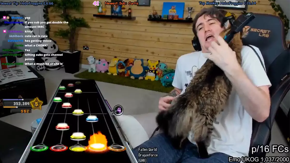 'Guitar Hero' Player Nails Frantic Solo While Being Accosted By Cat
