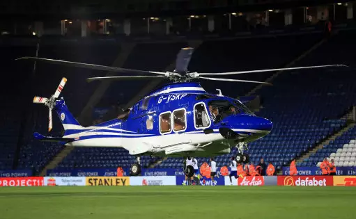 Helicopter belonging to Leicester City owner Vichai Srivaddhanaprabha.