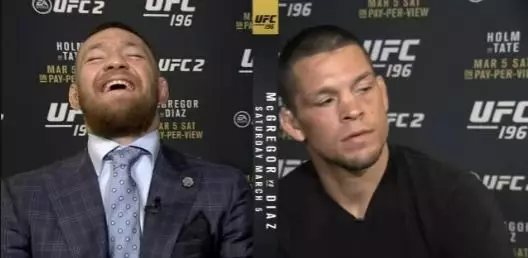 Nate Diaz Stormed Out Of An Interview With Conor McGregor