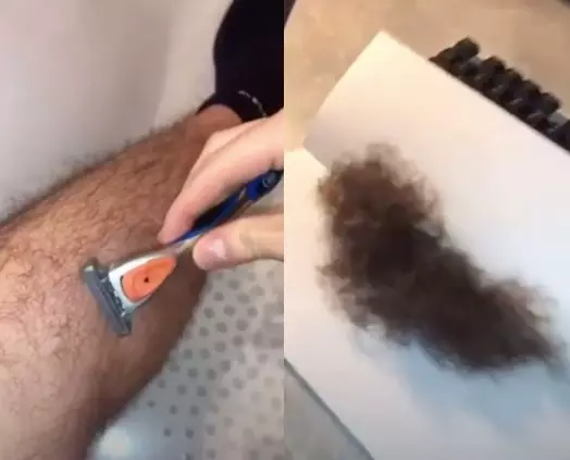 The video begins with Vitaly filming his legs, which unlike his face, were pretty hairy (